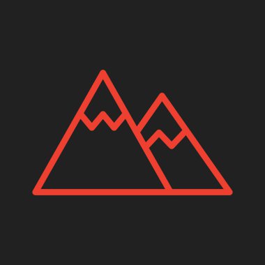  Soyut arkaplanda dağ simgesi izole edildi