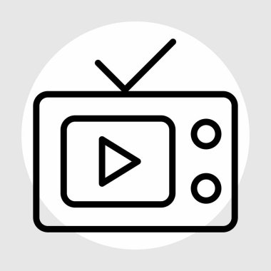 Soyut arkaplanda televizyon simgesi izole edildi