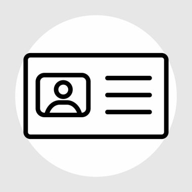 Kimlik kartı simgesi soyut arkaplanda izole edildi