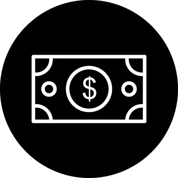 Dollar note icoon geïsoleerd op abstracte achtergrond — Stockvector