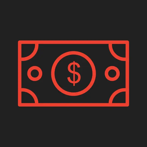 Ikona banknotu dolarowego izolowana na abstrakcyjnym tle — Wektor stockowy