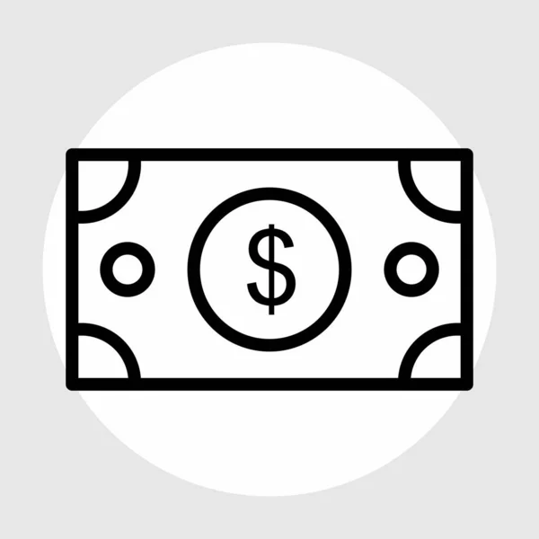 Dólar nota icono aislado sobre fondo abstracto — Vector de stock