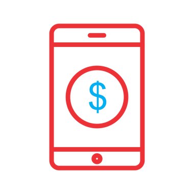 Soyut arkaplanda mobil para simgesi izole edildi