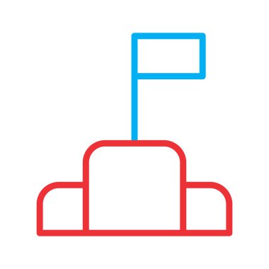 Soyut arkaplanda bayrak simgesi izole edildi