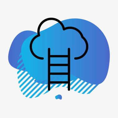 Soyut arkaplanda bulut sunucusu simgesi izole edildi