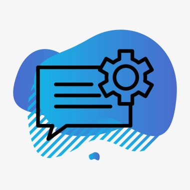 Sohbet ayarlama simgesi soyut arkaplanda izole edildi