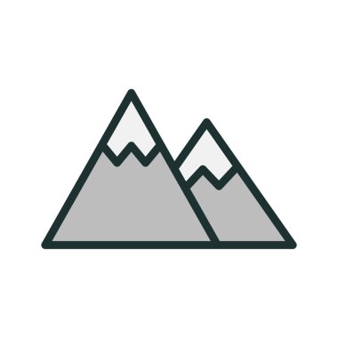  Soyut arkaplanda dağ simgesi izole edildi