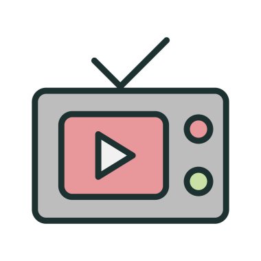 Soyut arkaplanda televizyon simgesi izole edildi