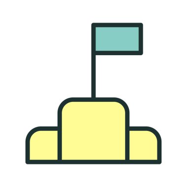 Soyut arkaplanda bayrak simgesi izole edildi