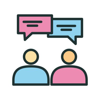 Sohbet simgesi soyut arkaplanda izole edildi