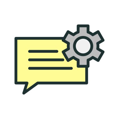 Sohbet ayarlama simgesi soyut arkaplanda izole edildi