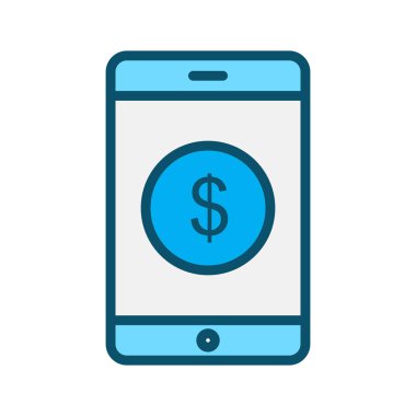 Soyut arkaplanda mobil para simgesi izole edildi