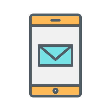  Mobil posta simgesi soyut arkaplanda izole edildi