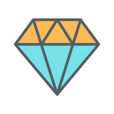 Soyut arkaplanda elmas simgesi izole edildi