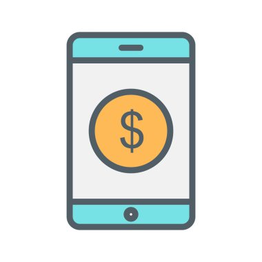 Soyut arkaplanda mobil para simgesi izole edildi