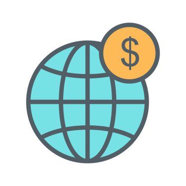 Dünya Para Birimi simgesi soyut arkaplanda izole edildi