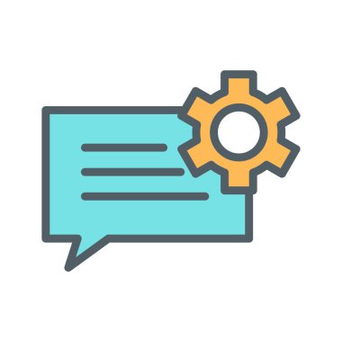 Sohbet ayarlama simgesi soyut arkaplanda izole edildi