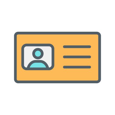 Kimlik kartı simgesi soyut arkaplanda izole edildi