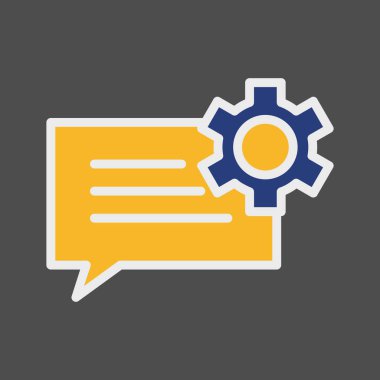 Sohbet ayarlama simgesi soyut arkaplanda izole edildi