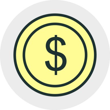 Bozuk para simgesi soyut arkaplanda izole edildi