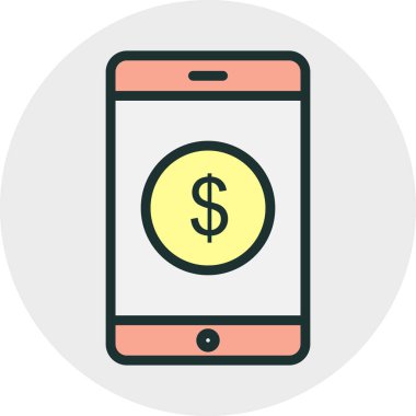 Soyut arkaplanda mobil para simgesi izole edildi