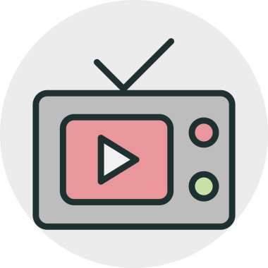 Soyut arkaplanda televizyon simgesi izole edildi