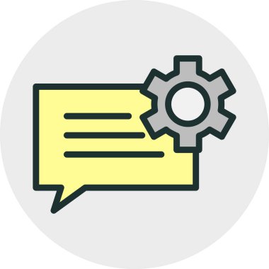 Sohbet ayarlama simgesi soyut arkaplanda izole edildi