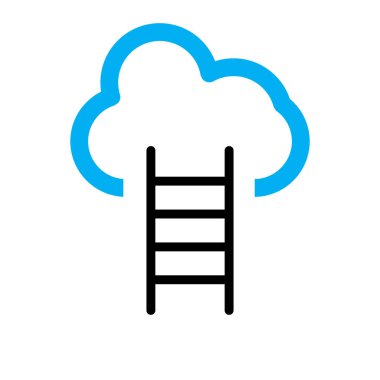 Soyut arkaplanda bulut sunucusu simgesi izole edildi