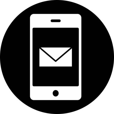  Mobil posta simgesi soyut arkaplanda izole edildi