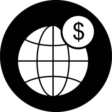 Dünya Para Birimi simgesi soyut arkaplanda izole edildi