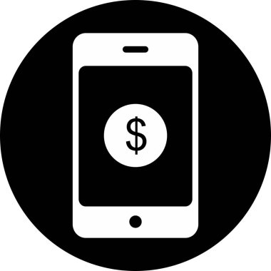 Soyut arkaplanda mobil para simgesi izole edildi