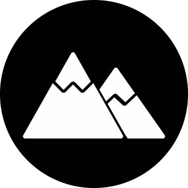  Soyut arkaplanda dağ simgesi izole edildi