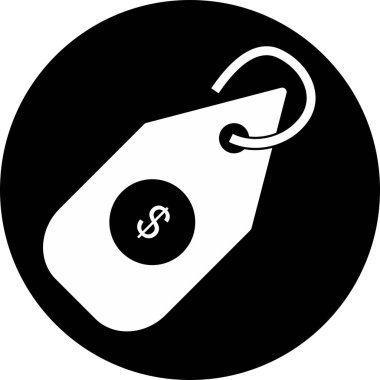 Soyut arkaplanda dolar etiketi simgesi izole edildi