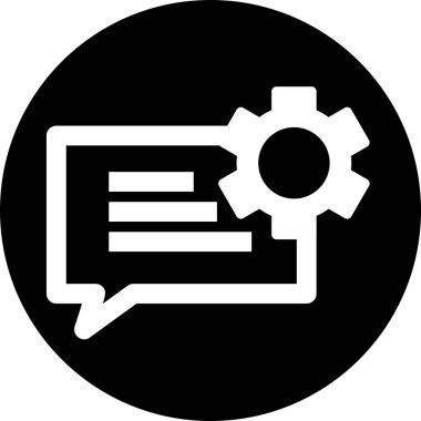 Sohbet ayarlama simgesi soyut arkaplanda izole edildi