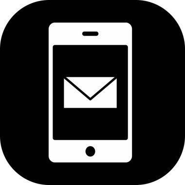  Mobil posta simgesi soyut arkaplanda izole edildi