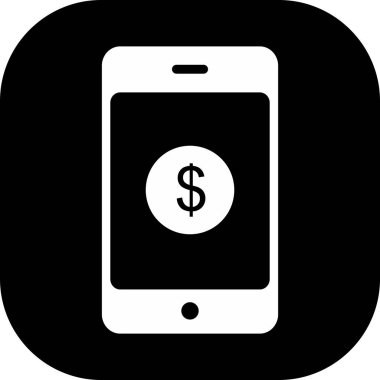 Soyut arkaplanda mobil para simgesi izole edildi