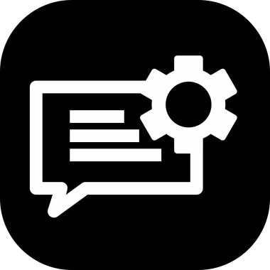 Sohbet ayarlama simgesi soyut arkaplanda izole edildi