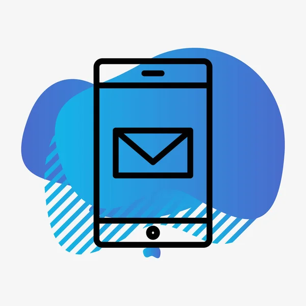 Mobil-Mail-Symbol isoliert auf abstraktem Hintergrund — Stockvektor