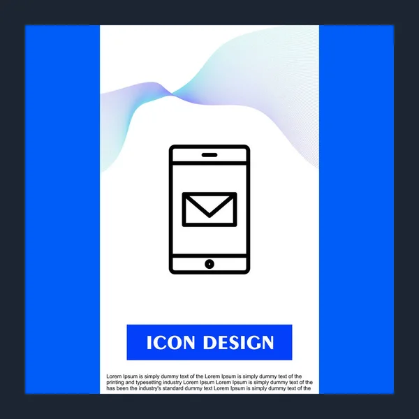 Ikona mobilní pošty izolovaná na abstraktním pozadí — Stockový vektor