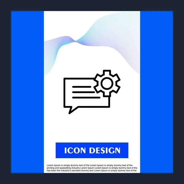 Icono de configuración de chat aislado en fondo abstracto — Vector de stock