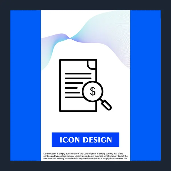 Icône Dollar Document isolé sur fond abstrait — Image vectorielle
