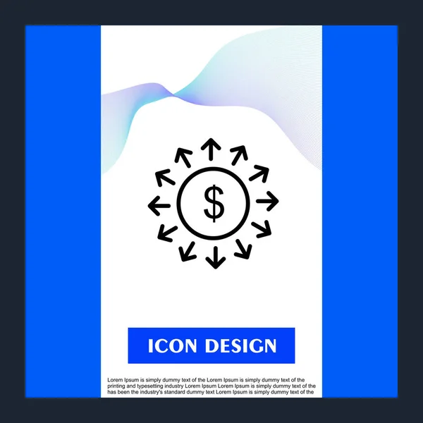 Fast coin icon isolated on abstract background — ストックベクタ