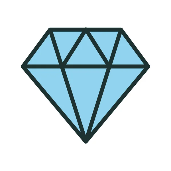Ícone de diamante isolado em fundo abstrato — Vetor de Stock