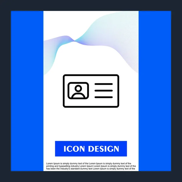 Id card icon isolated on abstract background — Stock Vector