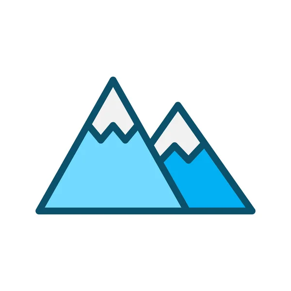 Icono de montaña aislado sobre fondo abstracto — Vector de stock