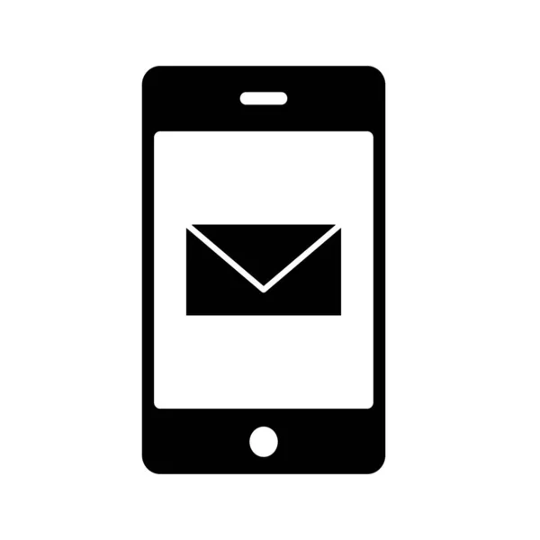 Icono de correo móvil aislado sobre fondo abstracto — Vector de stock