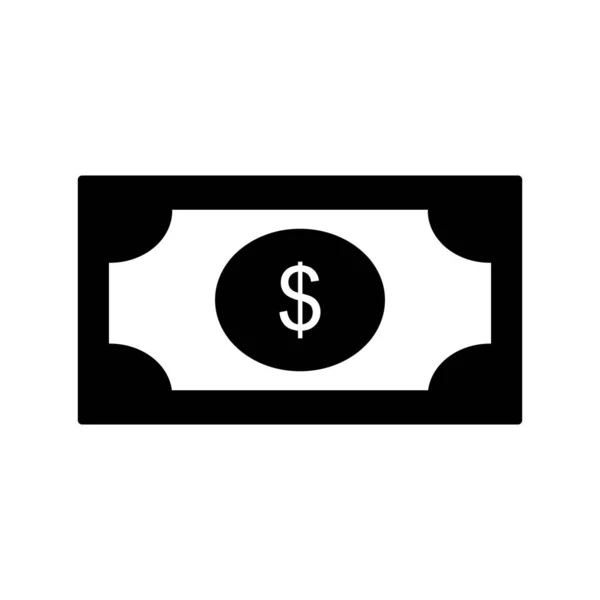 Icône Dollar note isolée sur fond abstrait — Image vectorielle