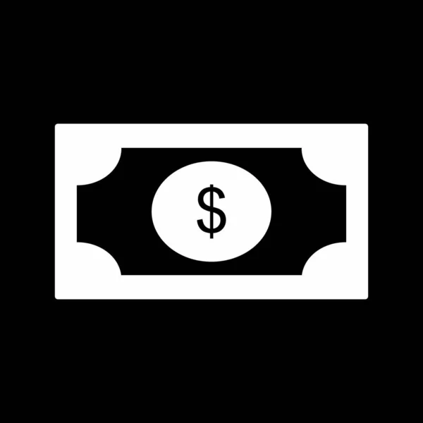 Ícone de nota de dólar isolado no fundo abstrato — Vetor de Stock
