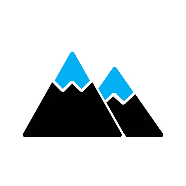 Иконка горы на абстрактном фоне — стоковый вектор