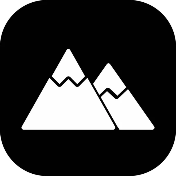 Иконка горы на абстрактном фоне — стоковый вектор